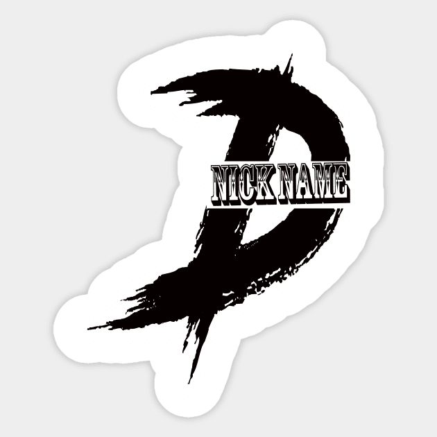 nick name D black Sticker by MAU_Design